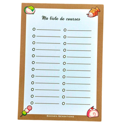 Bloc-notes A6 - Liste de courses Gourmandises