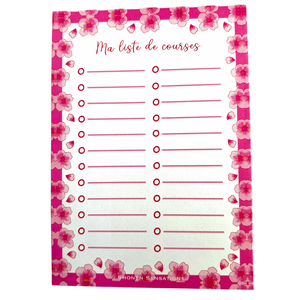 Bloc-notes A6 - Liste de courses Sakura